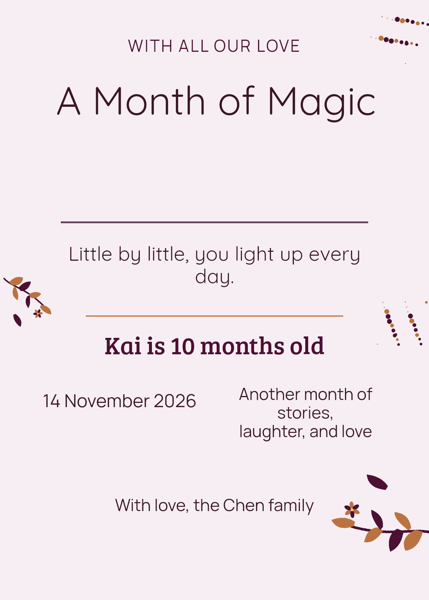 A Month of Magic — editable announcements template
