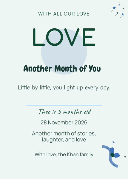 Another Month of You — editable announcements template
