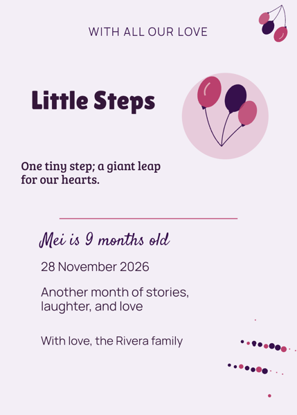 Little Steps — editable announcements template