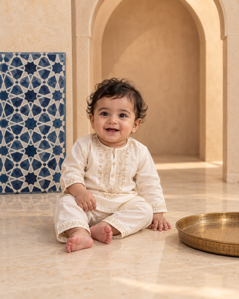 Arabian Courtyard Tiles — baby photo style