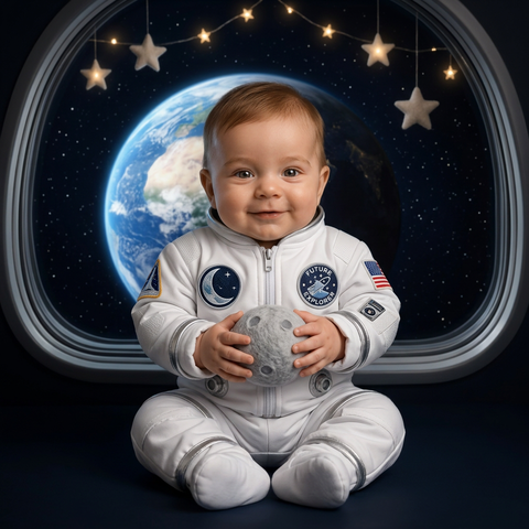Astronaut — baby photo style