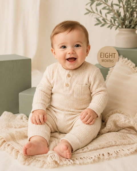 Eight months — baby photo style