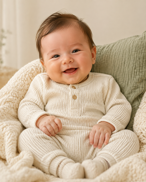 First smile — baby photo style