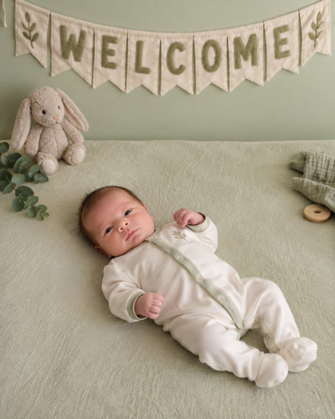 Little Arrival Banner — baby photo style
