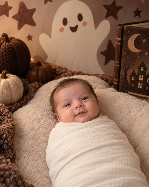 One Month Cocoa Ghost — baby photo style