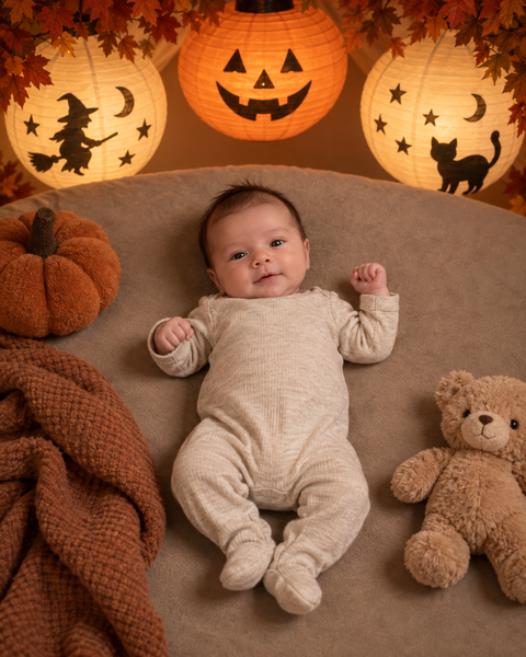 One Month Lantern Lullaby — baby photo style