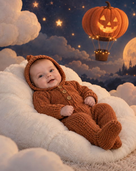 Pumpkin Cloud Balloon — baby photo style