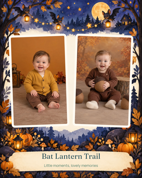 Bat Lantern Trail — editable collages template