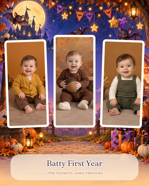 Batty First Year — editable collages template