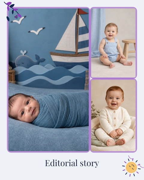 Editorial story — editable collages template