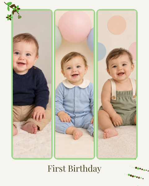 First Birthday — editable collages template