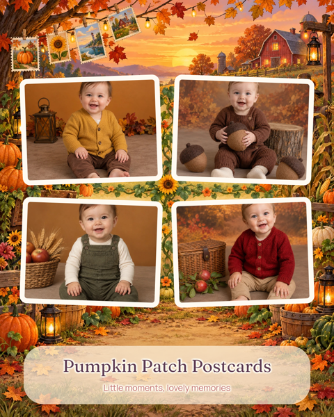 Pumpkin Patch Postcards — editable collages template
