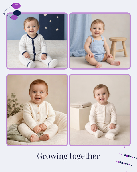 Growing together — editable collages template