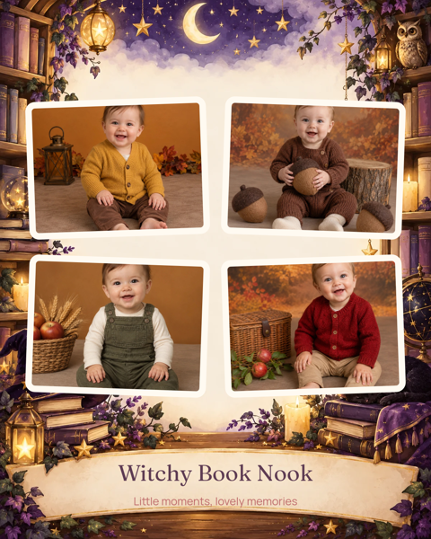 Witchy Book Nook — editable collages template