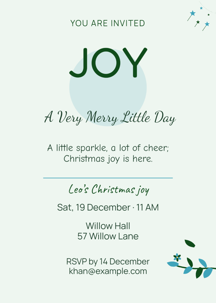 A Very Merry Little Day — editable invitations template