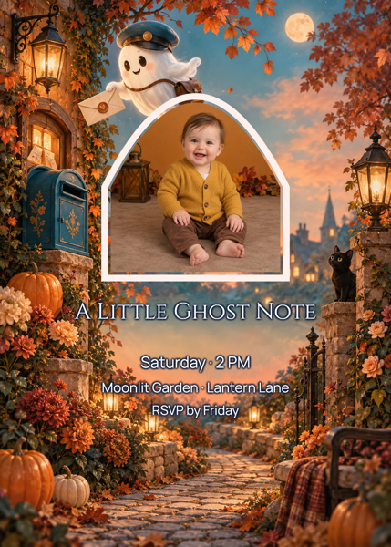 A Little Ghost Note — editable invitations template