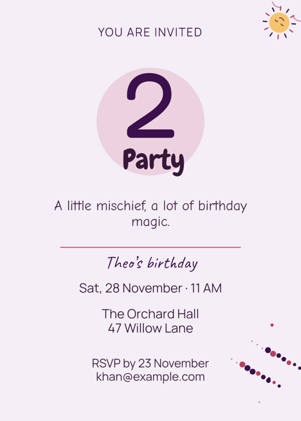 Party Parade — editable invitations template