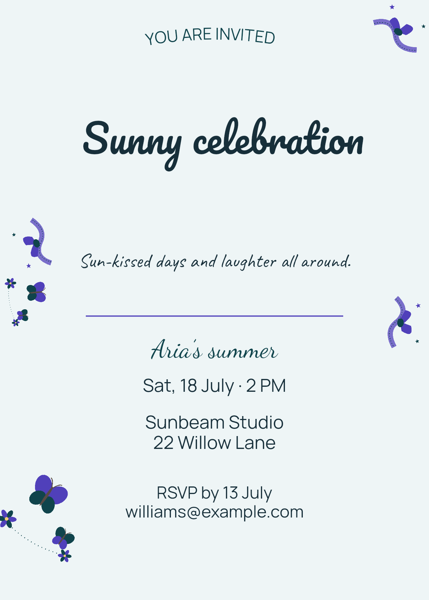 Sunny celebration — editable invitations template