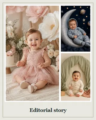 Example editable baby photo collage
