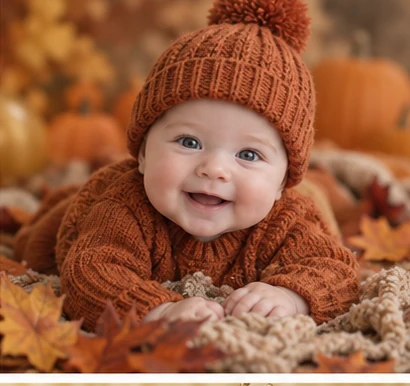 Autumn baby portrait
